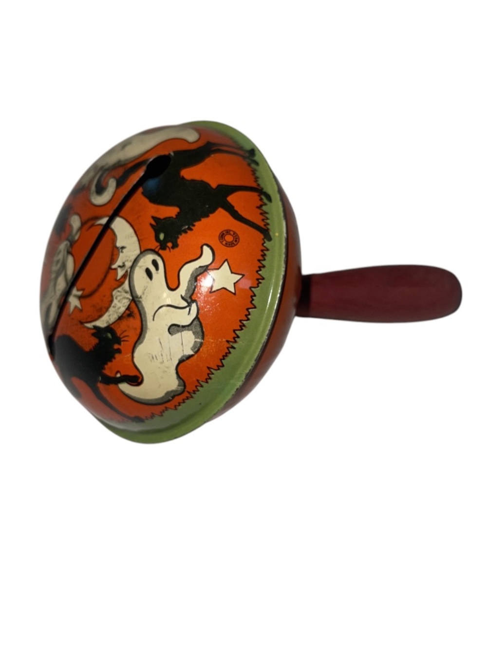 Vintage T Cohn Tin Noisemaker Ghosts & Black Cats Rattler Rattle Video